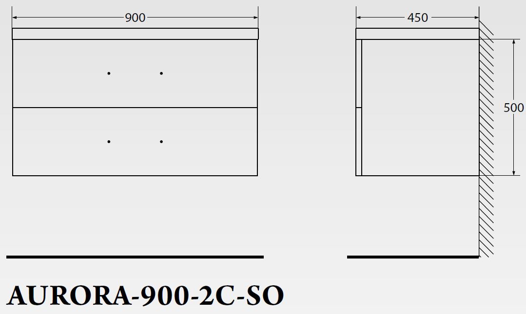 Мебель для ванной BelBagno AURORA-900-2C-SO-MET - Вид №1