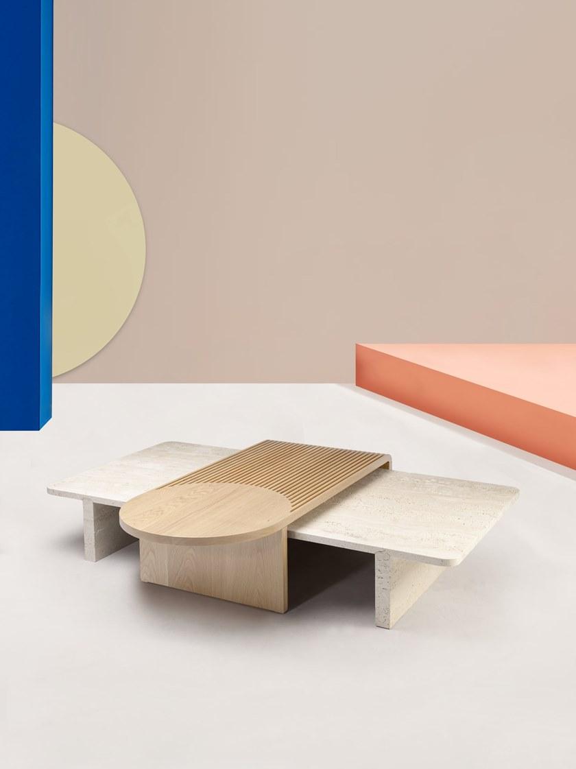 DOOQ Низкий прямоугольный журнальный столик из травертина sun-id-1457403 - Вид №4