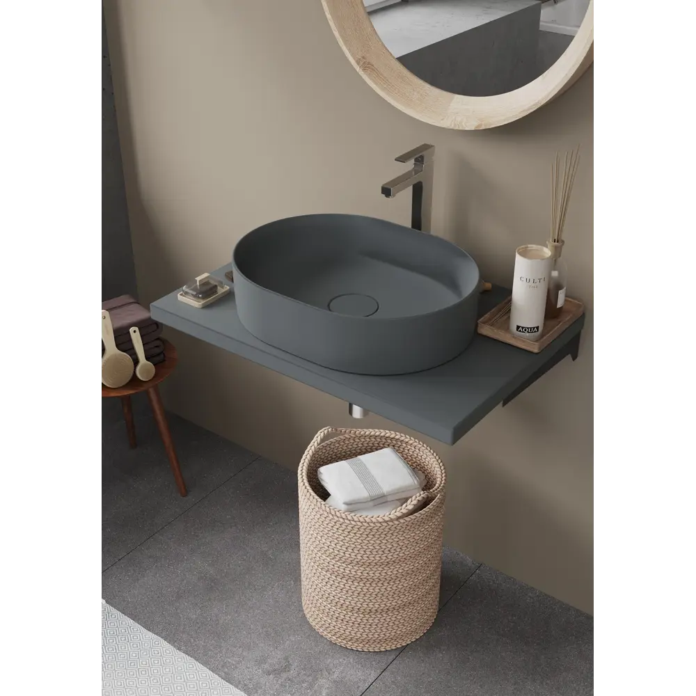 82909493 Столешница для ванной Scandi SC-80MS 80x4x47 см, искусственный камень, цвет матовый графит STLM-0037823 Santreyd - Вид №4