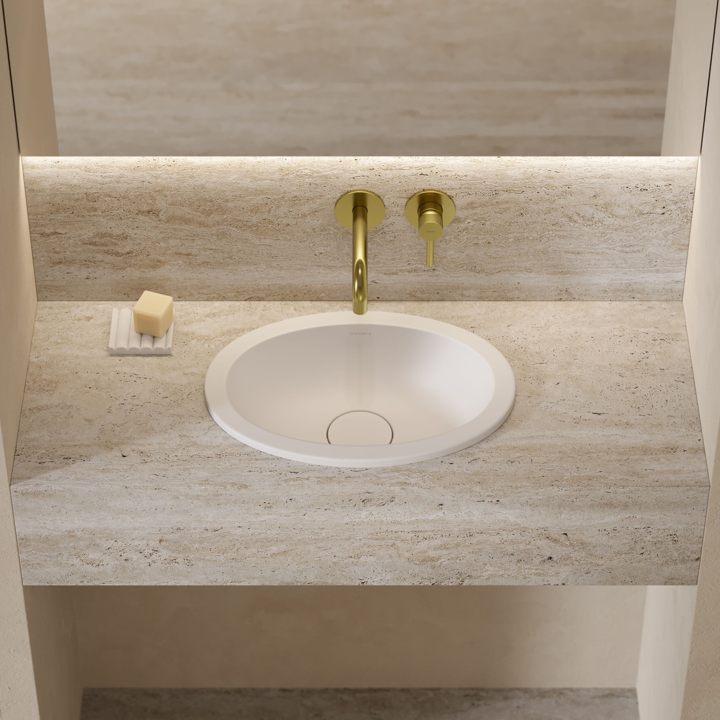 Встраиваемый умывальник из Овального композитного материала OMNIRES SHELL M+ SHELLUP ARCH-00152537 - Вид №40