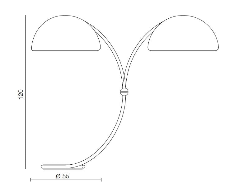 Металлический торшер с абажуром из метакрилата Martinelli Luce змея ARCH-00043046 - Вид №5
