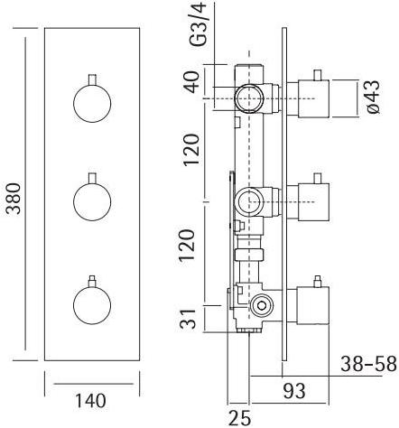 Quadrodesign Термостатический душевой набор из нержавеющей стали Source sun-id-1481908 - Вид №2