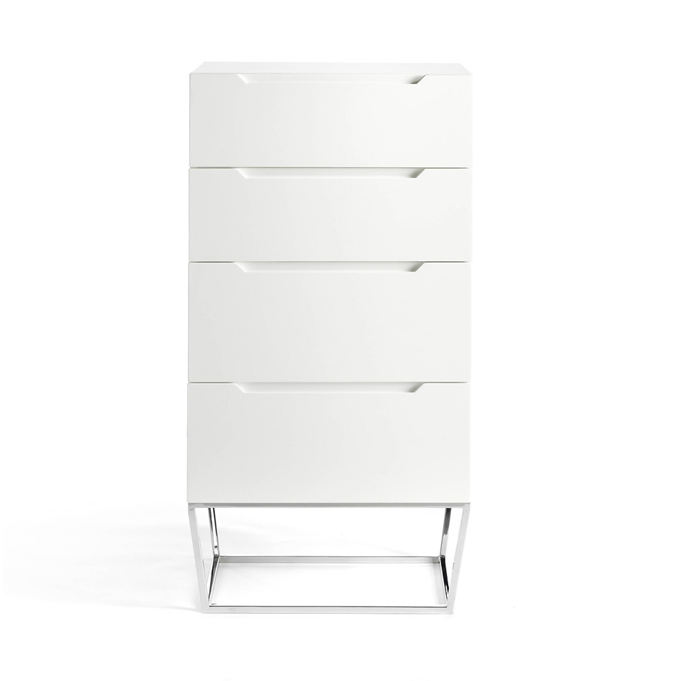 Комод с четырьмя ящиками с металлическими ножками белый от Angel Cerda ANGEL CERDA ДИЗАЙНЕРСКИЕ, CP1801 00-3865659 Белый  - Вид №2