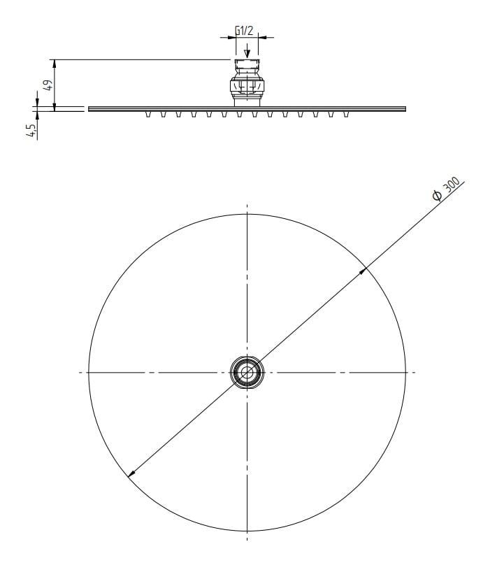 Настенный душ с дождевой насадкой Zazzeri 100 ARCH-00083543 - Вид №3