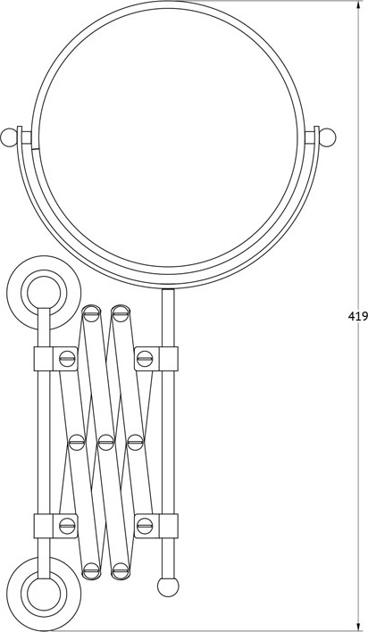 STI 220 Косметическое зеркало двустороннее x2 3SC STILMAR GOLD Treesseci 3SC - Вид №1