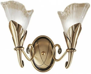 Possoni Illuminazione Настенный светильник из атласной латуни с белым стеклом Creamy 315/a2