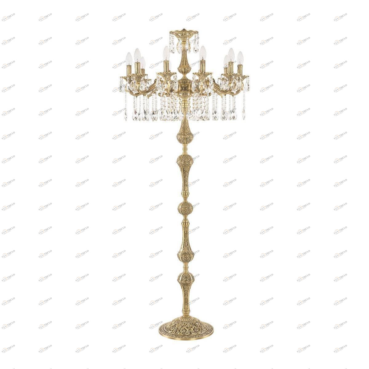 Торшер хрустальный 158х68 см бронзовый Bohemia Ivele 72102T/10/210 A FP BOHEMIA IVELE СВЕЧА 00-3889397 Бронза;прозрачный 