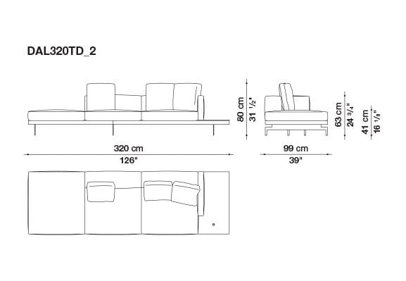 3-местный тканевый диван с полуостровом B&B Italia док ARCH-00061121 - Вид №7