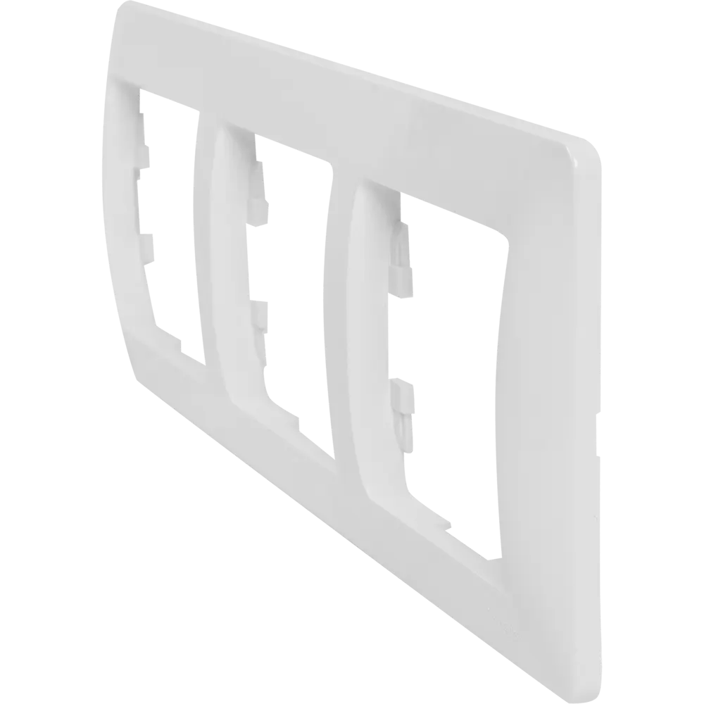 Рамка для розеток и выключателей Systeme Electric Glossa 3 поста тройная цвет молочный STLM-2040235 - Вид №2