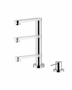 Латунь. 334. Кухонный смеситель под окном. Quadrodesign