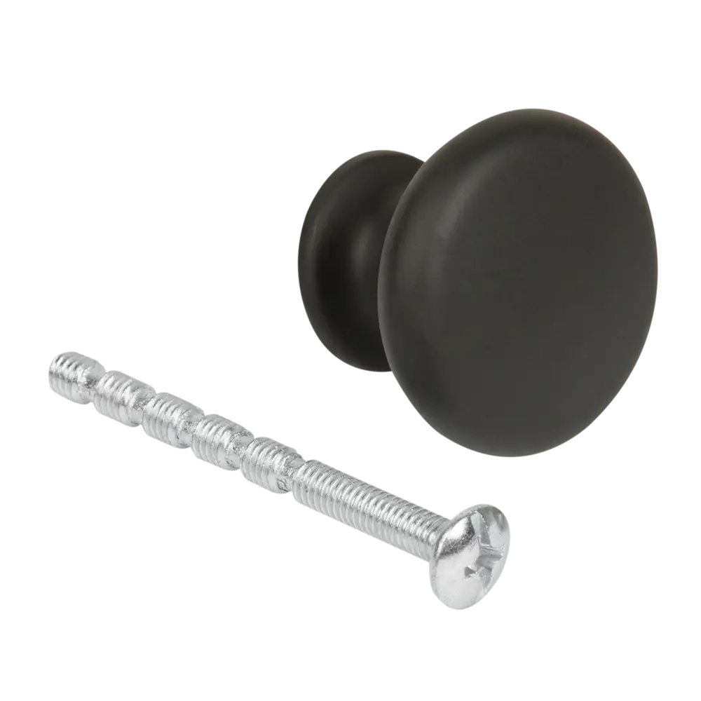 Мебельная ручка-кнопка 163 цвет матовый черный Jet STLM-2002825 - Вид №2