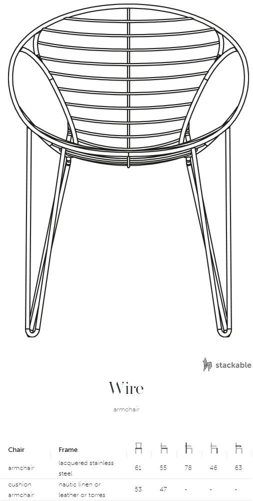 Joli Штабелируемое кожаное кресло с обивкой Wire sun-id-1457063 - Вид №4