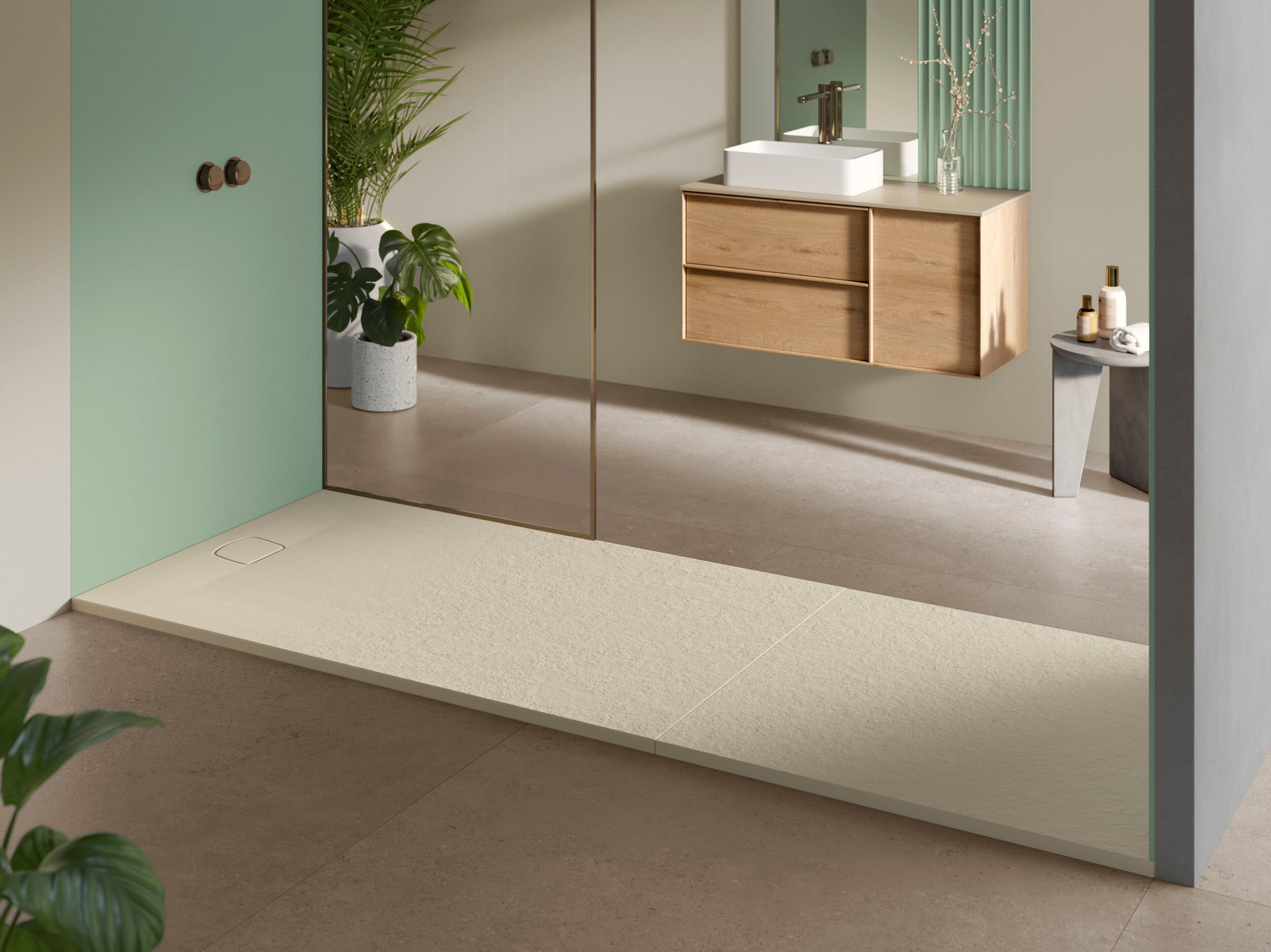 Поддон для душа с противоскользящим напольным покрытием из Акрона© Acquabella подводный ARCH-00093043