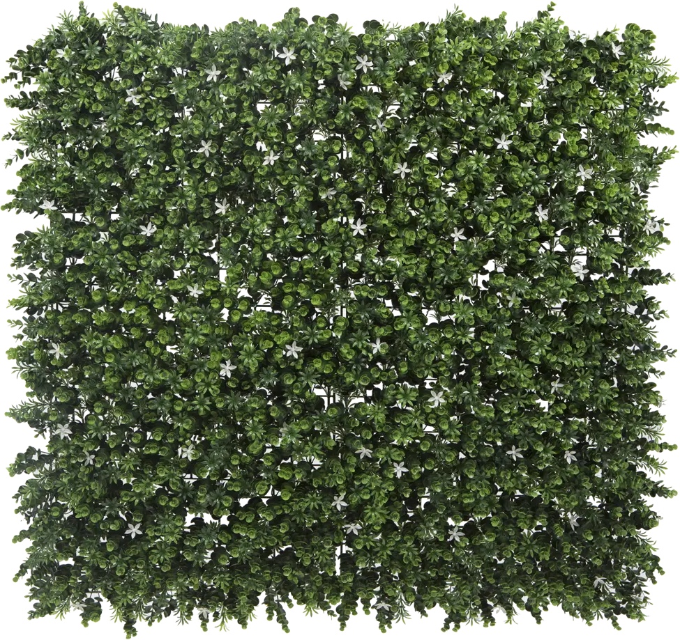 NATERIAL Декоративная стена Белые цветы - искусственная зелень 1х1 м 87654156