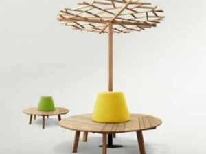 Host & Home Круглая деревянная скамья со спинкой Tiera