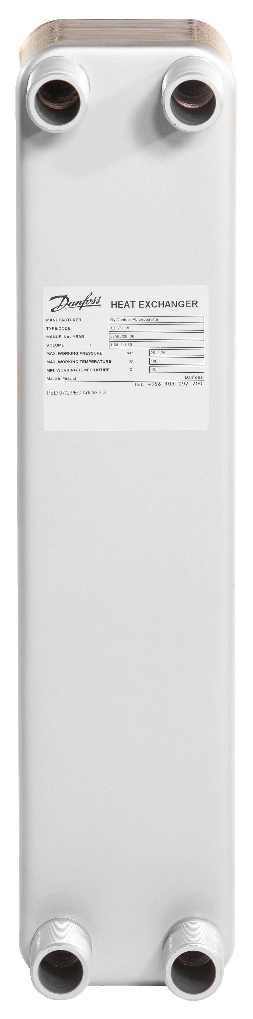 Danfoss Паяный пластинчатый теплообменник серии XB37 XB 37L-1 70 PN25 Паяный ТО 004H7279  - Вид №95