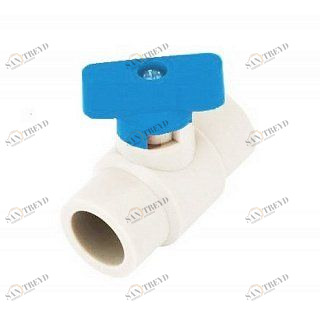 Кран шаровый KALDE D32 MINI белый с синей ручкой 3242VLM320001