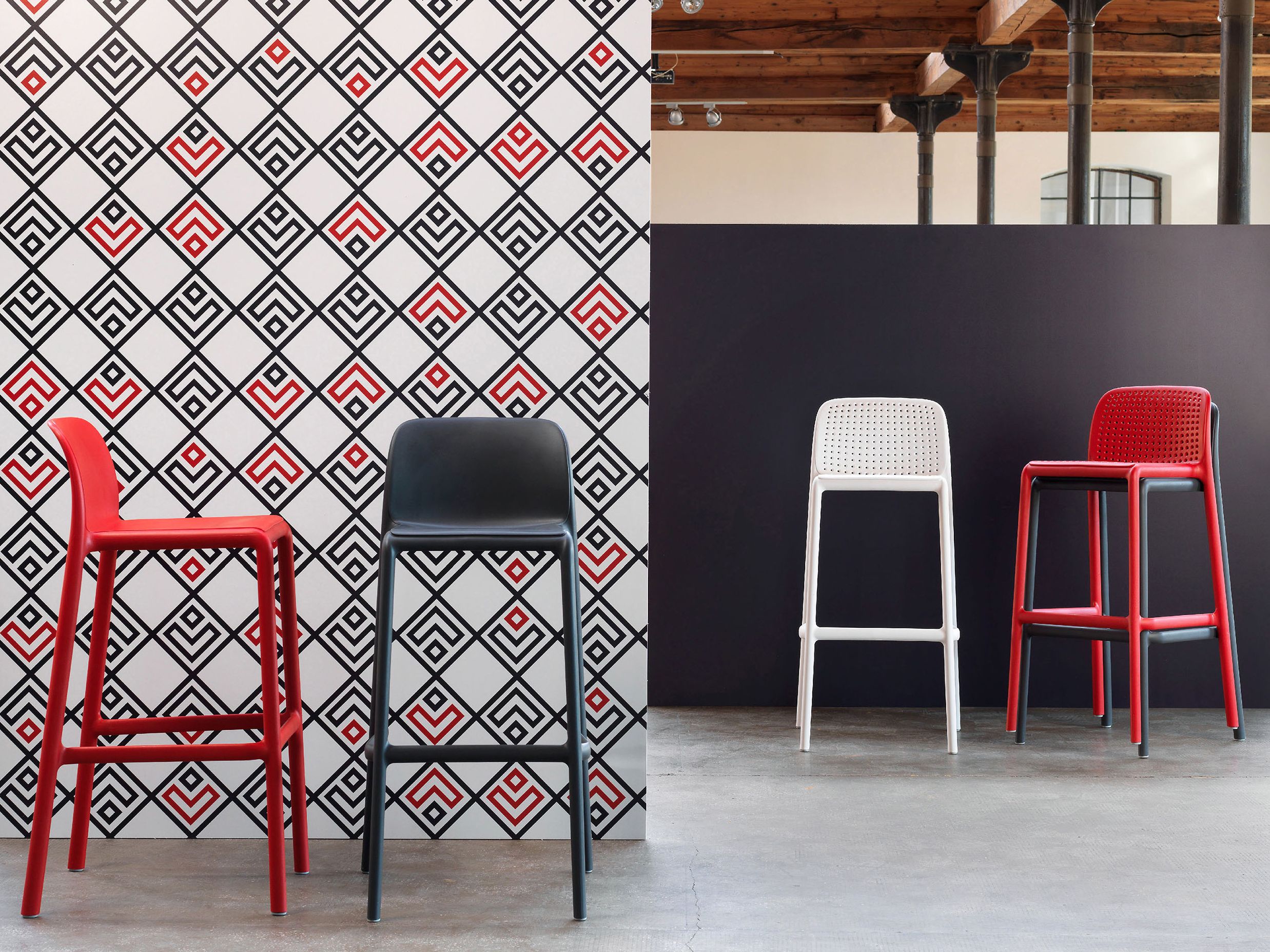 Высокий стекируемый барный стул из стекловолокна Nardi Bora-Riva-Costa ARCH-00054484 - Вид №5