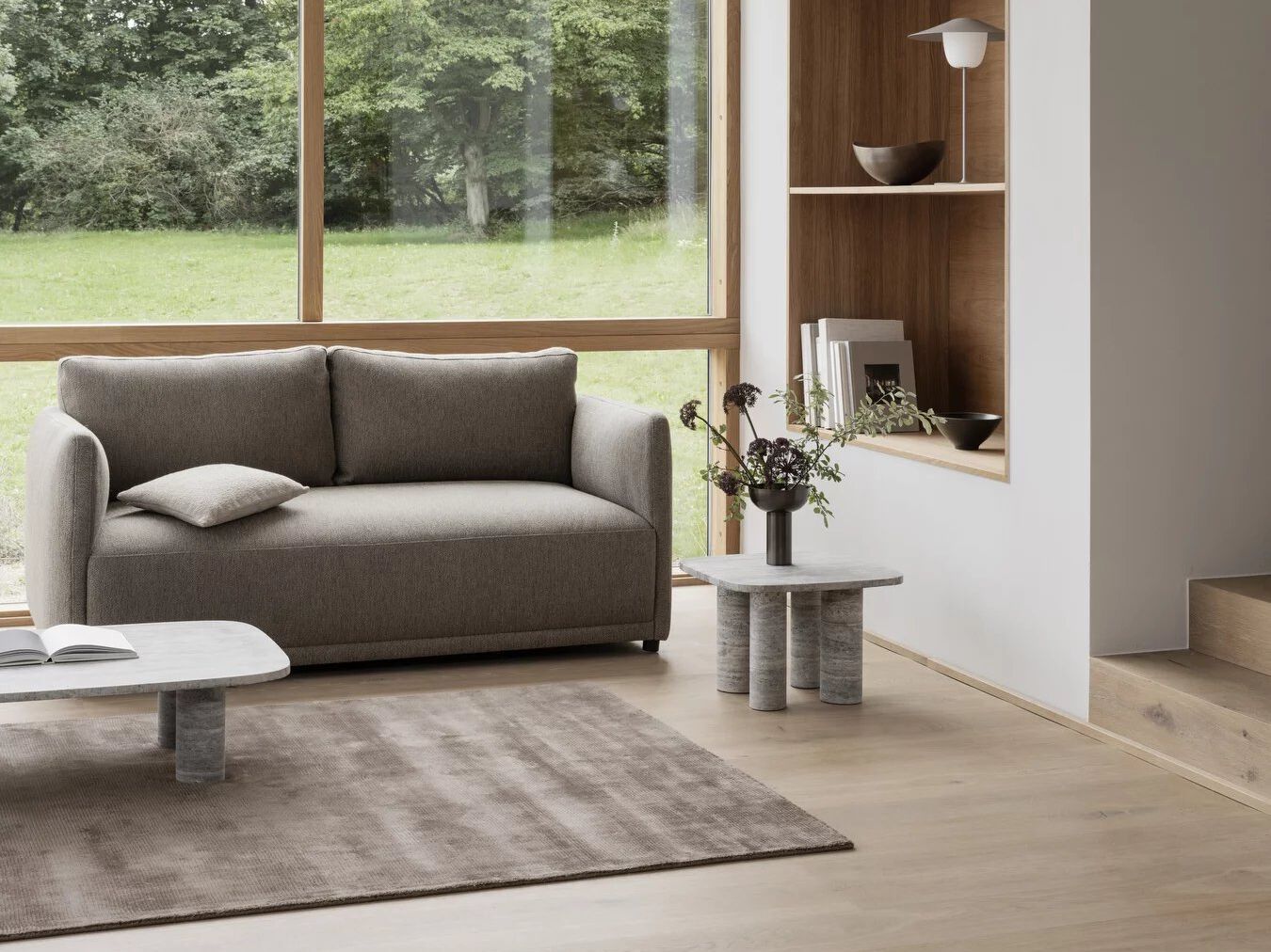 Низкий прямоугольный журнальный столик из травертина blomus волос ARCH-00016410 - Вид №1