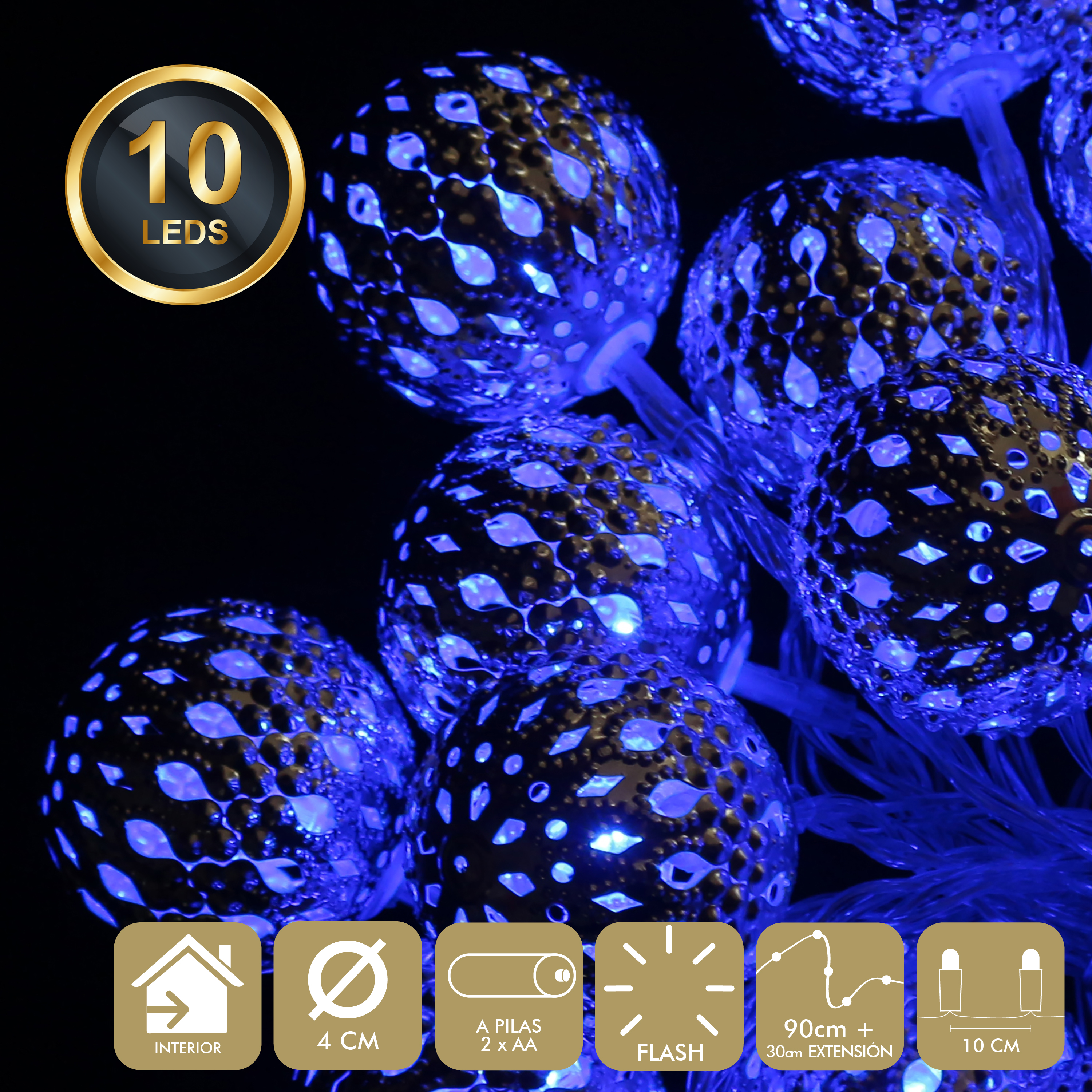 DZ-087-412 ГИРЛЯНДА 10LED (2 X AA) TO4ROOMS  - Вид №1