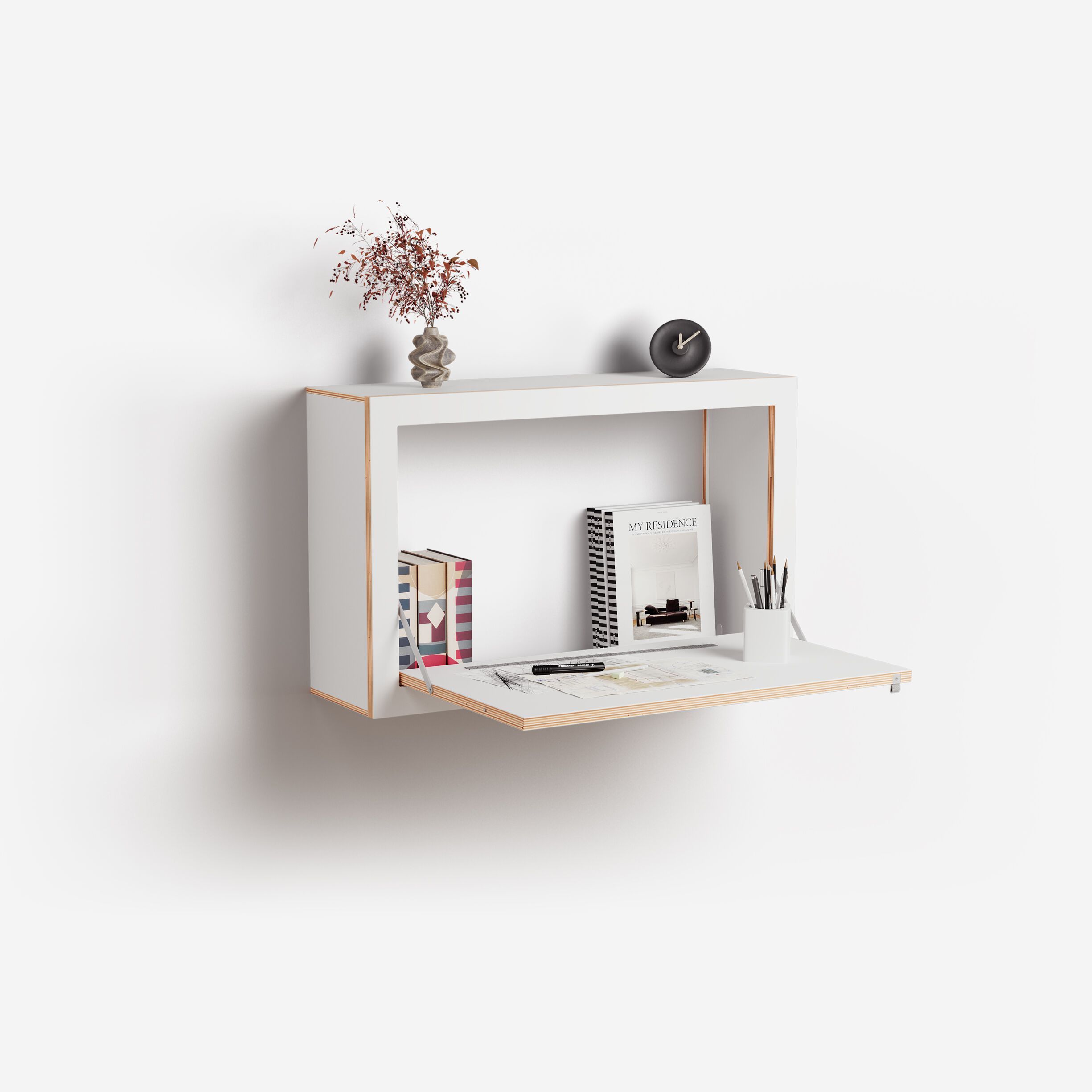 Фанерный подвесной письменный стол с откидными дверцами AMBIVALENZ Fläpps Box 80x50x20 ARCH-00113306 - Вид №1