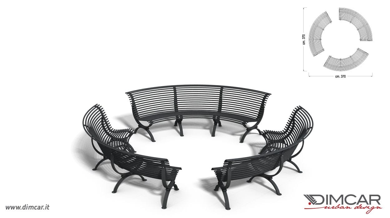 Изогнутая скамья с сиденьем вогнутой стороны DIMCAR ARCH-00031744 - Вид №3