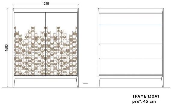 Barba design Буфет из орехового дерева с ящиками Trame 130.a1 - Вид №3