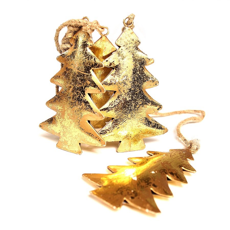 Гирлянда новогодняя подвесная "Елки золотые" Golden trees, 65 см ENJOYME  253062 Золото  - Вид №1