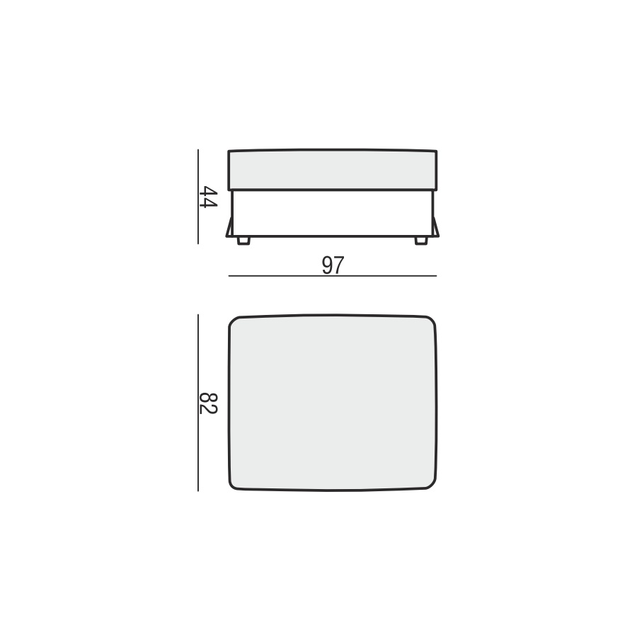 Пуфик Heaven, светло-коричневый, 97x82x44 см Sits S1224 - Вид №3