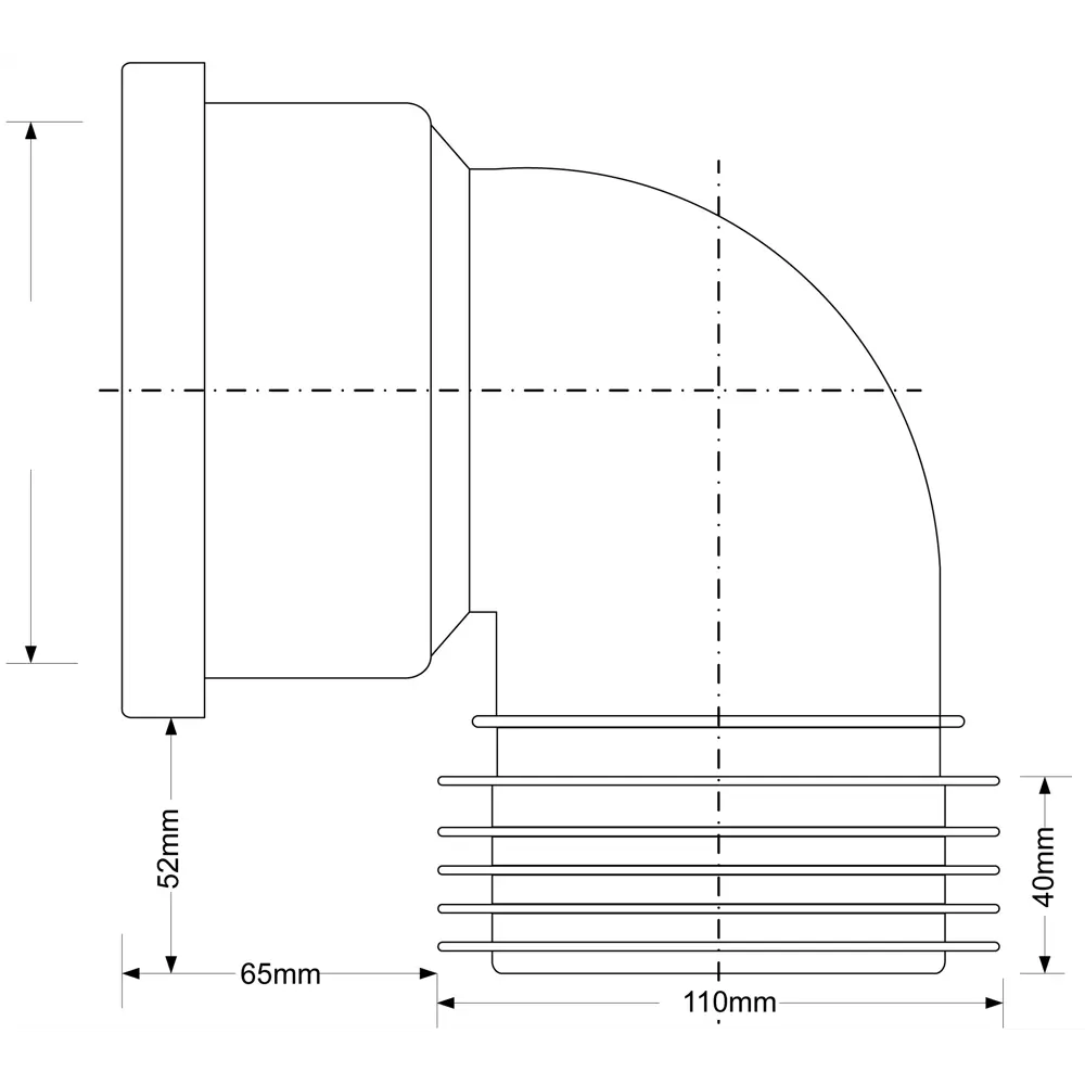 Отвод Mcalpine с манжетой ø110мм 90° MRDC90-GR STLM-2210254 - Вид №2