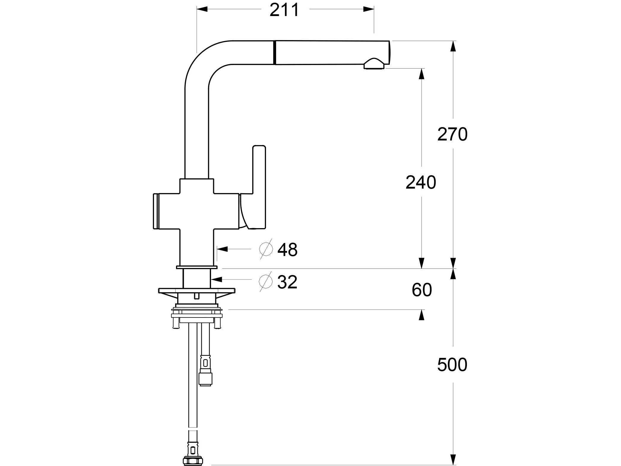 Однорычажный смеситель для кухни с выдвижным ручным душем GUGLIELMI RUBINETTERIE Smartap ARCH-00055609 - Вид №7