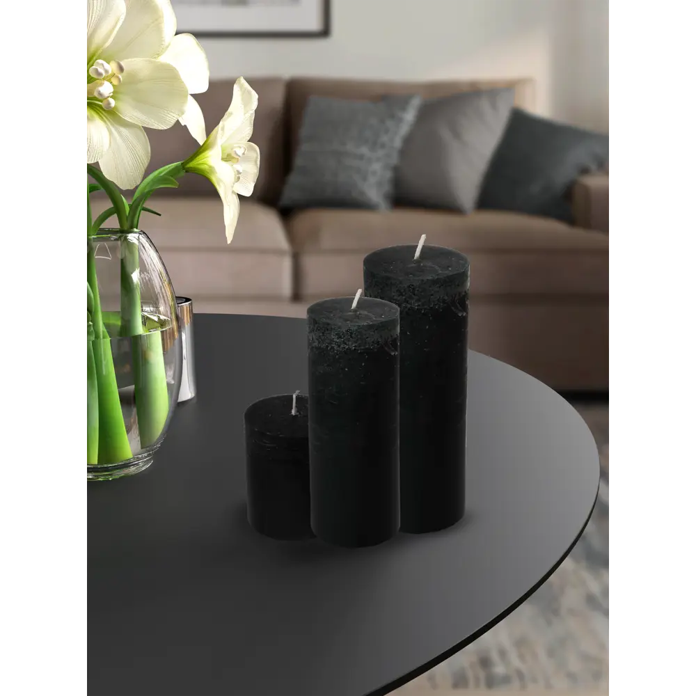 Santreyd Свеча-столбик «Рустик» графитовая для интерьера 82927613 STLM-0038007 - Вид №4