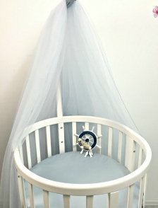 Балдахин для детской кроватки Bed "Дымчатый жемчуг" (фатин) ELLIPSE ELLIPSE BED 351633 Голубой Santreyd  - Вид №1