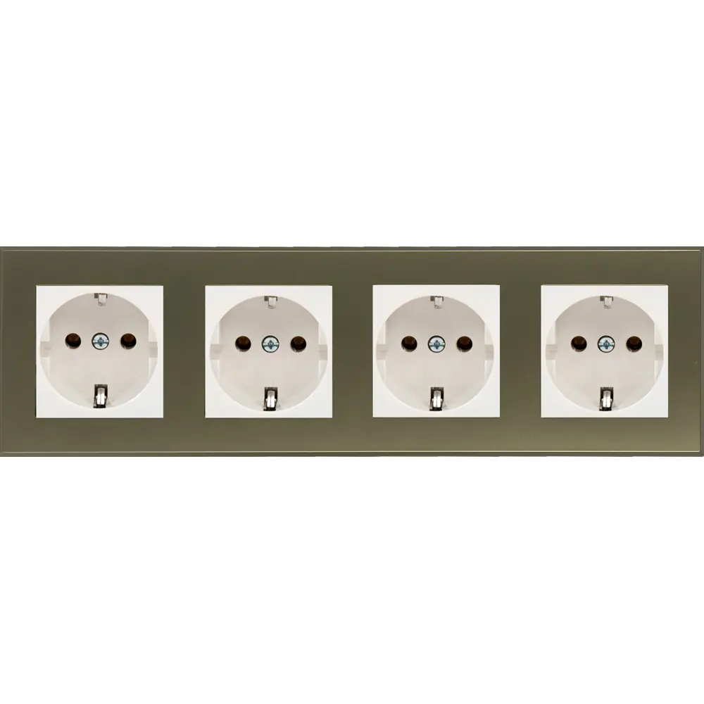 Рамка для розеток и выключателей Lexman Виктория плоская 4 поста цвет шампань матовый STLM-2199838 - Вид №2