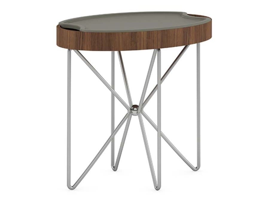 Деревянный шпон овальный журнальный столик с подносом Ersa Kilig ARCH-00023852 - Вид №2