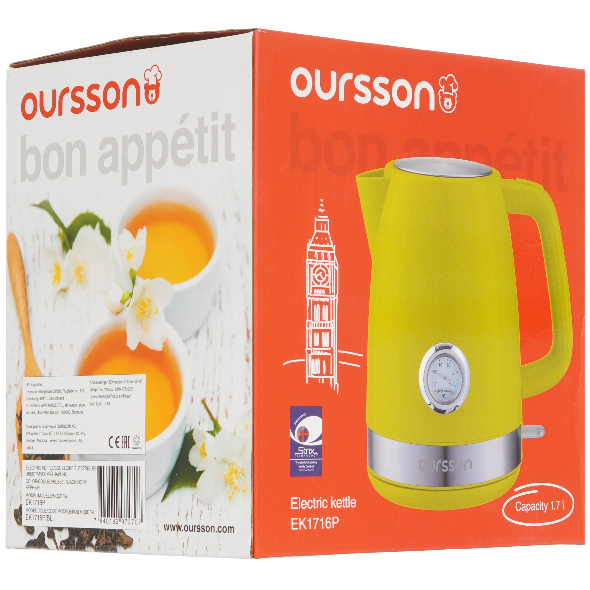 5352113 Электрочайник Oursson EK1716P/BL черный STDN-0024953 - Вид №6
