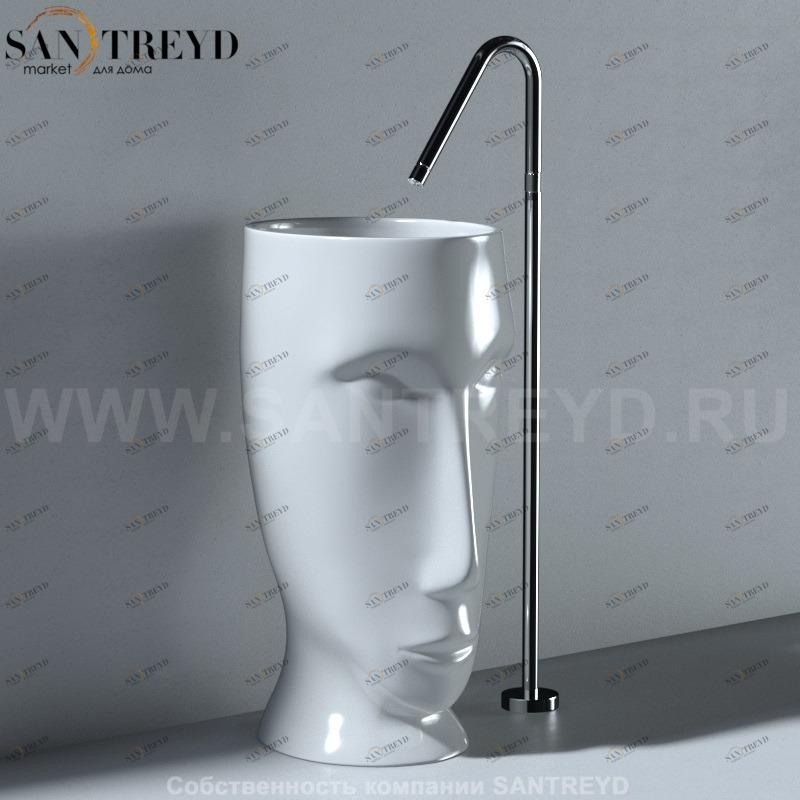 4741K01 Напольная раковина стоящая круглая Kerasan Artwork