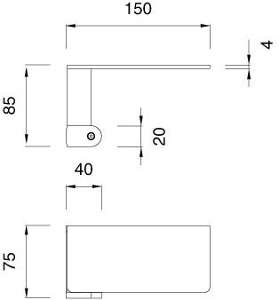 Ceadesign Полка для хранения, установка слева Lutezia -accessori Ltz 106 - Вид №1