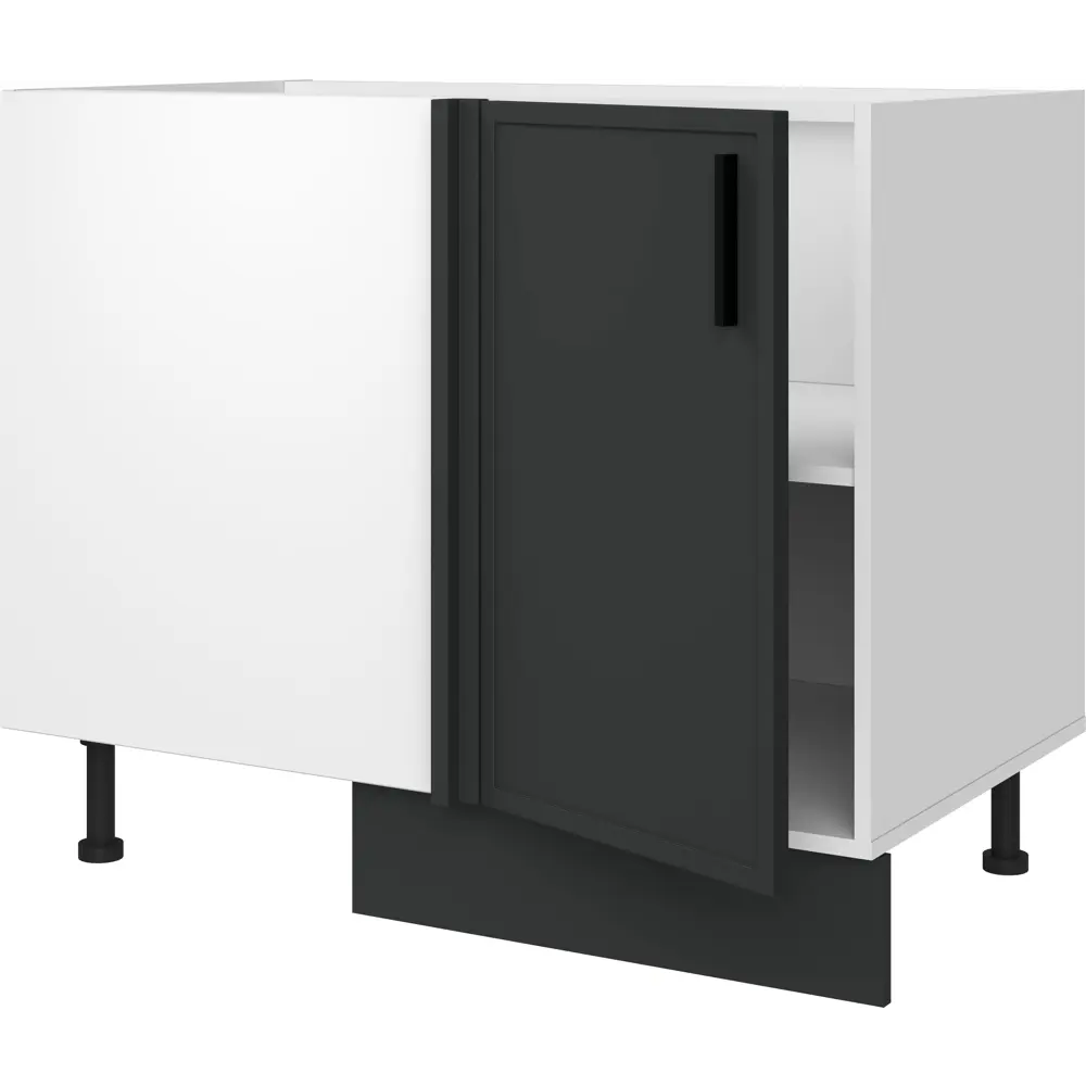 Кухонный шкаф напольный угловой Неро 100x82.5x58 см МДФ цвет графит DELINIA STLM-2046604 - Вид №2