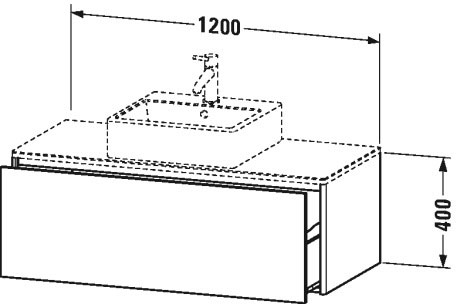 XS490209797 Тумбочка для подвесной консоли XSquare #XS4902 1200 x 548 мм Светло-голубой шелковисто-матовый лак Duravit - Вид №1