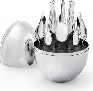 10632310 Christofle Набор столовых приборов Christofle Моод Karl Lagerfeld на 6 персон 24 предмета, посеребрение Посеребрение