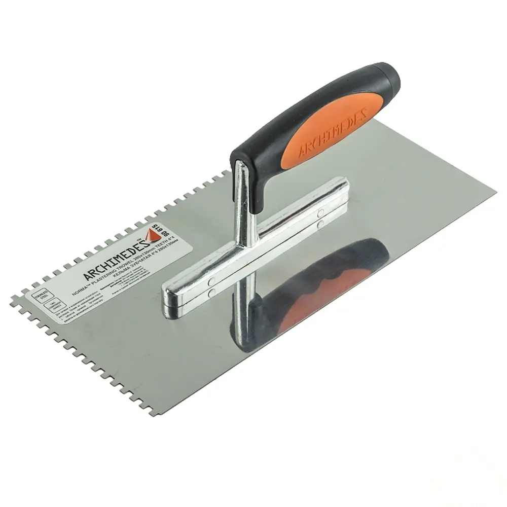 Кельма зубчатая с двухкомпонентной ручкой зуб 4х4 мм, 130 мм ARCHIMEDES STLM-2170223