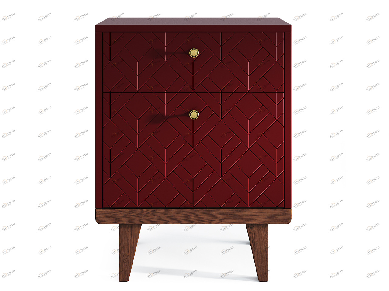 Тумбочка прикроватная для спальни бордовая Thimon THE IDEA  210326 Красный 