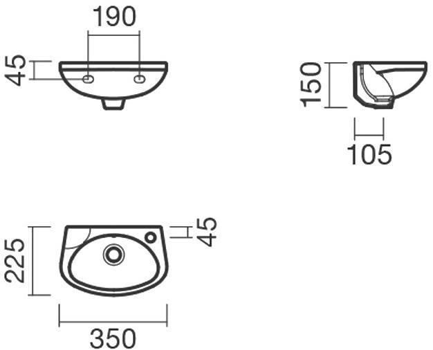 S10071516900000 Подвесная раковина настенная прямоугольная Sanitana  белая  - Вид №2
