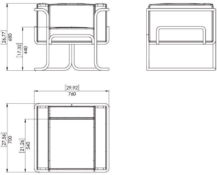 Prieto Studio Кожаное кресло с алюминиевой структурой Lotus Lot001 - Вид №6