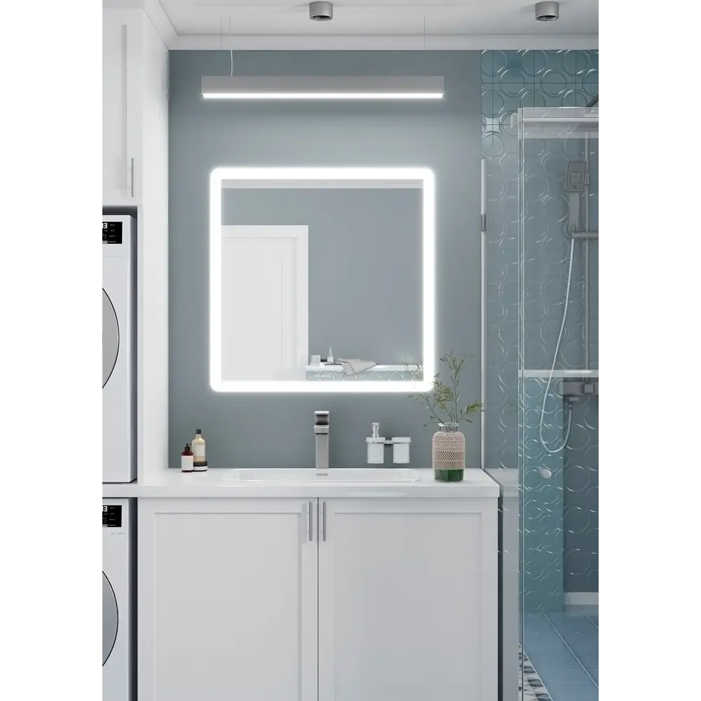 Зеркало для ванной Omega Glass Тип 2 SD302 с подсветкой 70x70 см квадратное STLM-2074652 - Вид №1