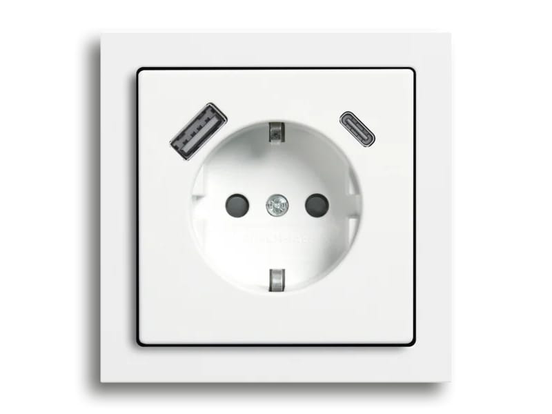 Одиночная электрическая розетка schuko с USB Busch-Jaeger SCHUKO® USB ARCH-00122636 - Вид №1