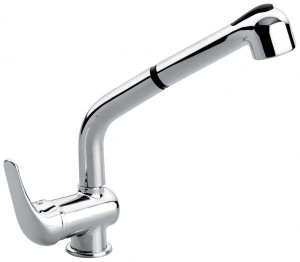 9066CR Высокий смеситель Ambra с вытяжным изливом для кухни, цвет хром