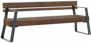 Väliala Скамейка из стали и дерева с подлокотниками