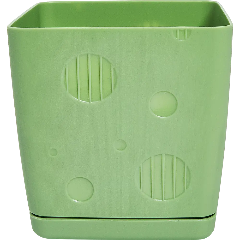 Горшок цветочный Engreen Microcosm 10.3x10.3x10.4 см v0.8 л пластик зеленый INGREEN STLM-2049550
